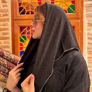 مینی اسکارف نگینی حاشیه منجوق کد 1262