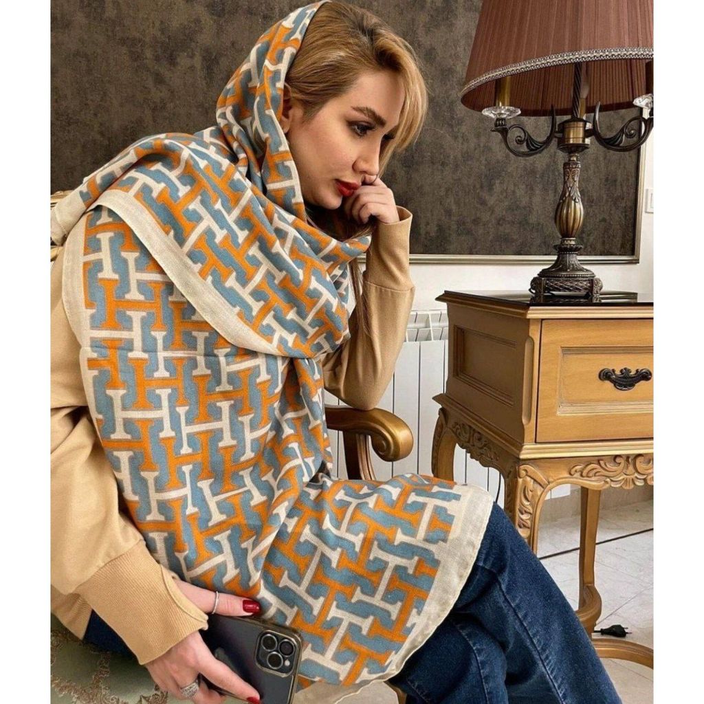 خرید آنلاین شال نخ پنبه سیا اسکارف وارداتی