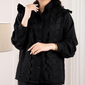 شومیز کرسپو سفید مشکی
