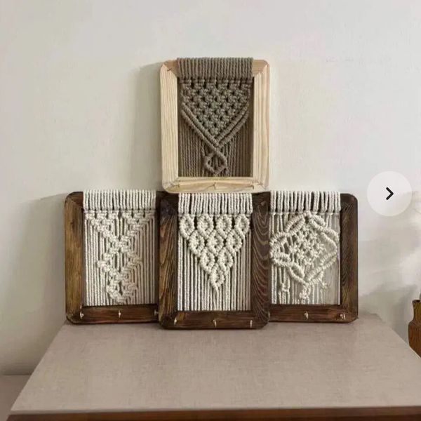 جاکلیدی‌مکرومه چوبی مدل هانا