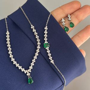 نیمست نقره نگین سبز،عیار 925