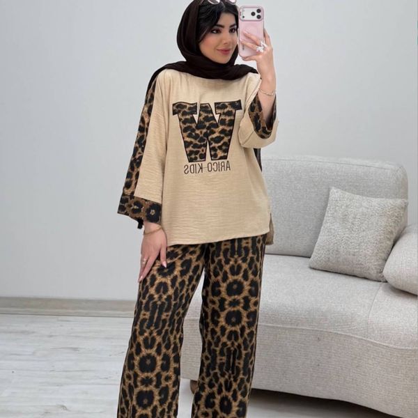 ست شومیز شلوار پلنگی