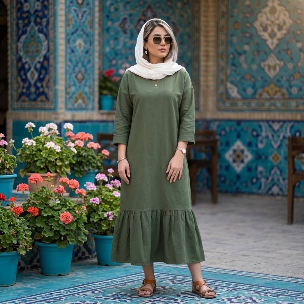مشخصات مانتو پیراهنی جدید با الیاف طبیعی