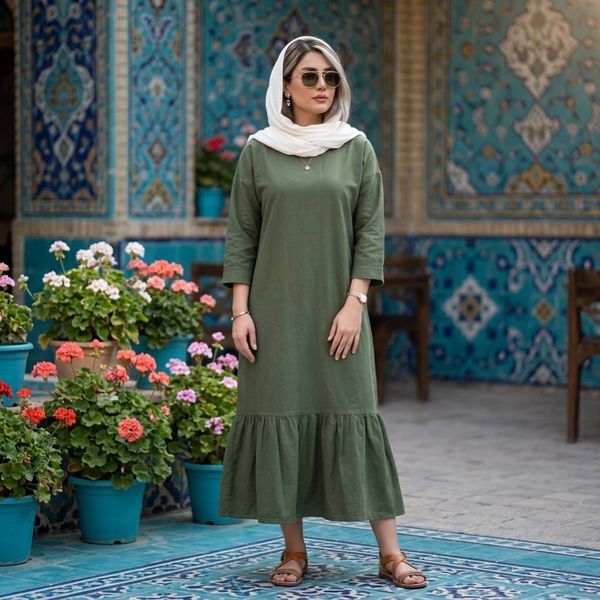 مانتو پیراهنی جدید با الیاف طبیعی