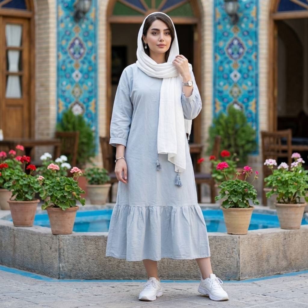 خرید اینترنتی مانتو پیراهنی جدید با الیاف طبیعی