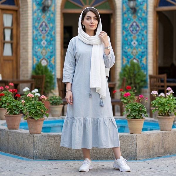 مانتو پیراهنی جدید با الیاف طبیعی