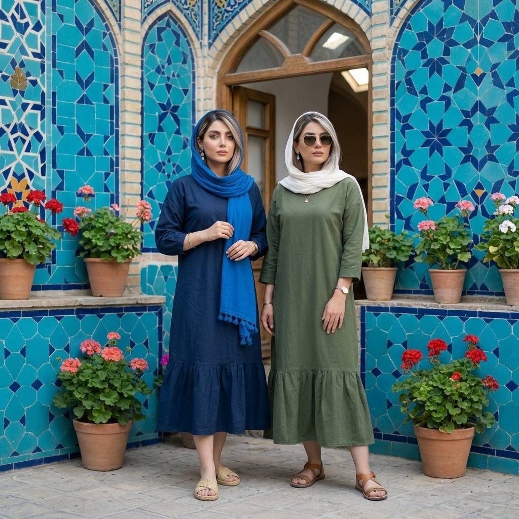 خرید انلاین مانتو پیراهنی جدید با الیاف طبیعی