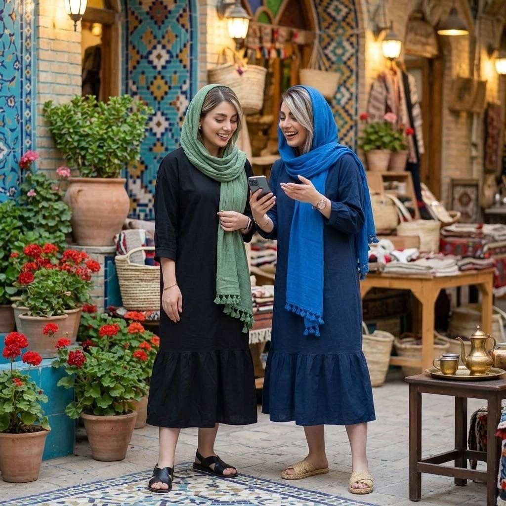 خرید آنلاین مانتو پیراهنی جدید با الیاف طبیعی