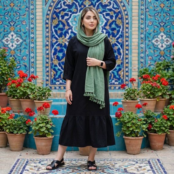 مانتو پیراهنی جدید با الیاف طبیعی