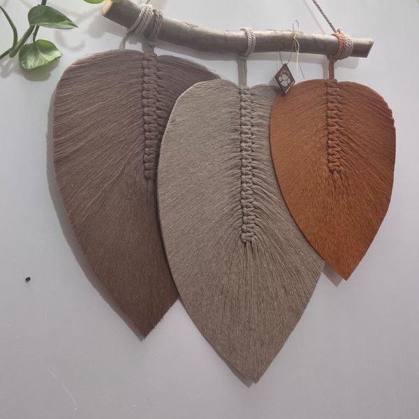 دیوارکوب مکرومه برگ مدل ترنج