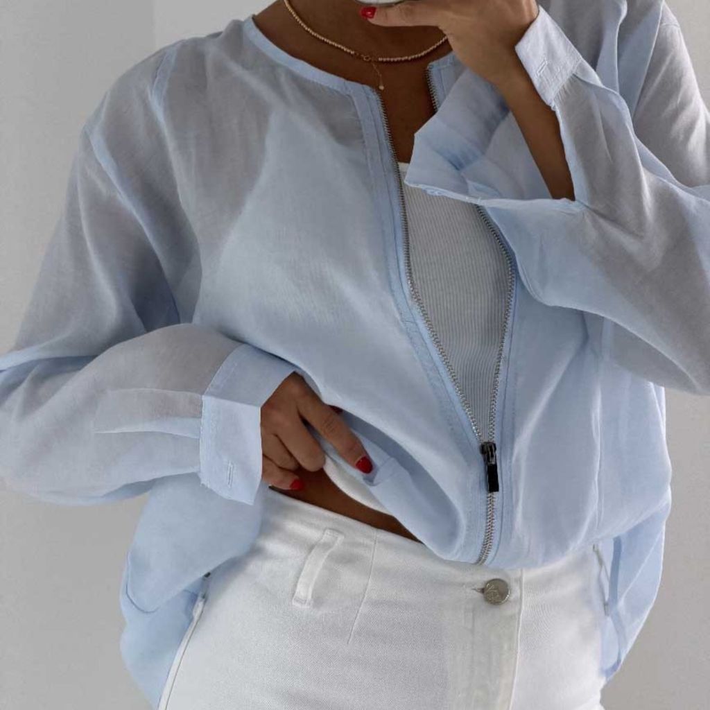 خرید انلاین شومیز و کراپ شیشه ای زیپدار کد 220651