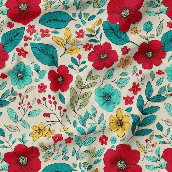 پارچه مخمل پارچه باما طرح بهاری کد 5015880