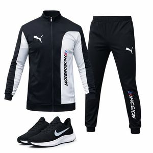 مشخصات ست سوییشرت شلوار مردانه مشکی مدل MotorSport کفش ورزشی مردانه Nike مدل Tigo زیره سفید