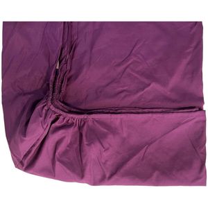 خرید اینترنتی قیمت ملحفه نخی رنگ ثابت مدل کشدار ساده دونفره 3 تکه(رنگ بنفش)