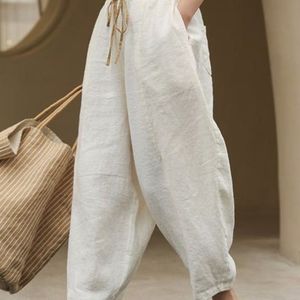 خرید آنلاین شلوار   خمره ای لینن کنفی