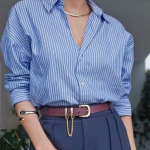 شومیز لینن راه راه