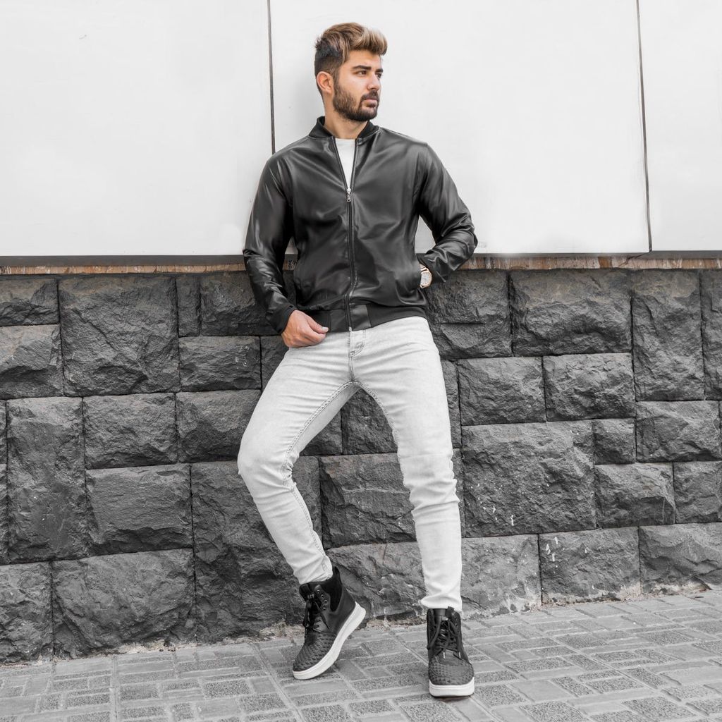 خرید اینترنتی قیمت کاپشن مردانه چرم مدل Artim