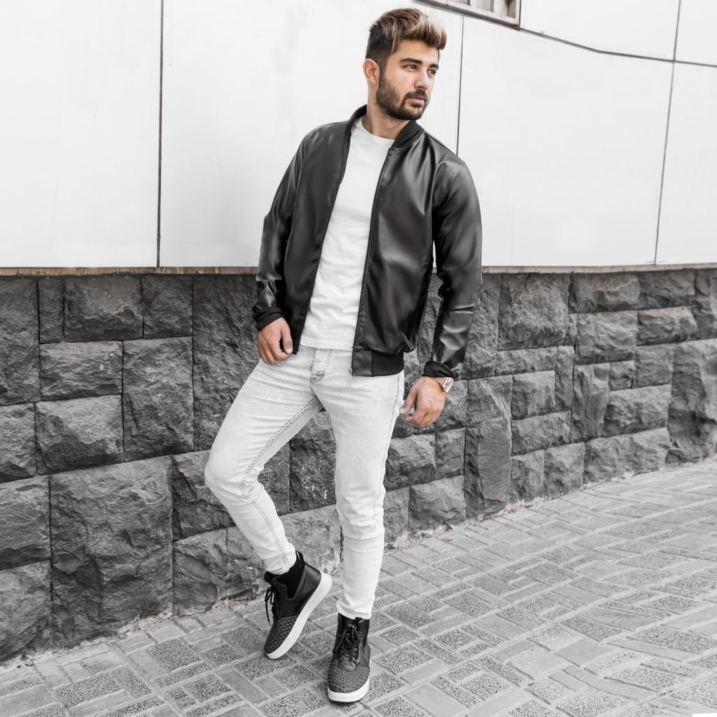 خرید اینترنتی قیمت کاپشن مردانه چرم مدل Artim