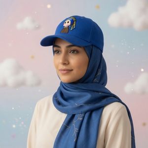 خرید اینترنتی کلاه افتابی اسپرت لبه دار طرح دختر گوشواره مرواریدی