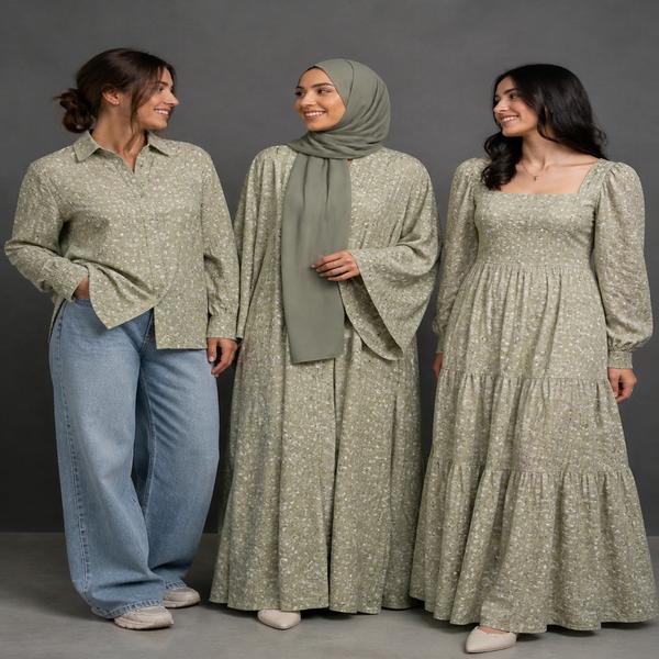پارچه لینن گل گچی 1269