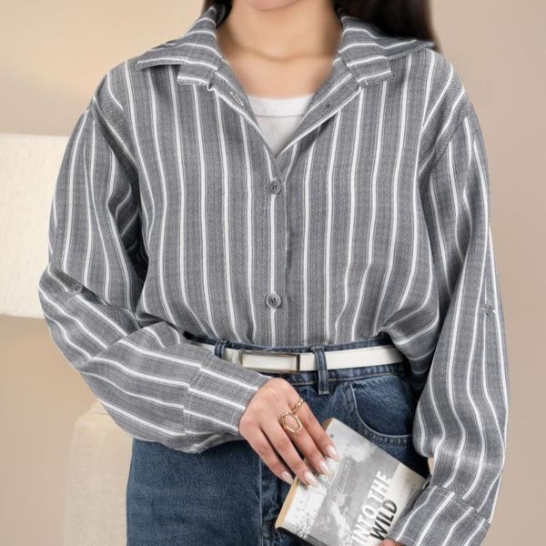 شومیز راه راه لینن زارا p