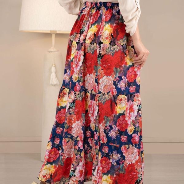 دامن گلدار نخی ( قد 95 ) p