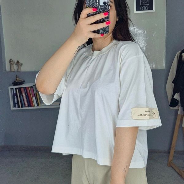 تیشرت لانک سفید زنانه