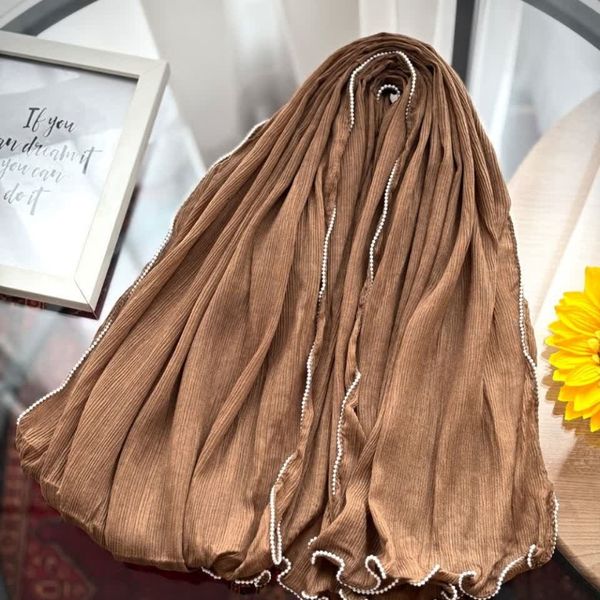 شال مرواریدی برشکا تک رنگ دخترانه و زنانه