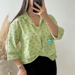 شومیز گره ای ترند میو شاین دار