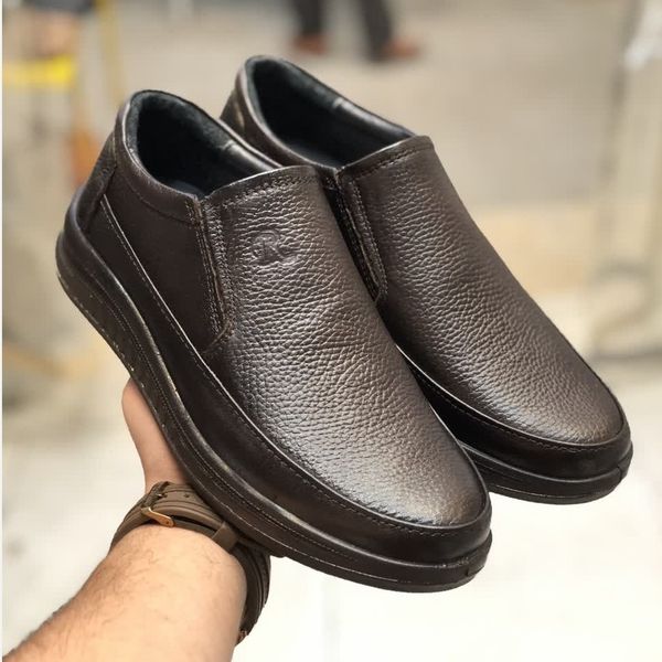 کفش چرم طبی مردانه مدل گالاس سوخته