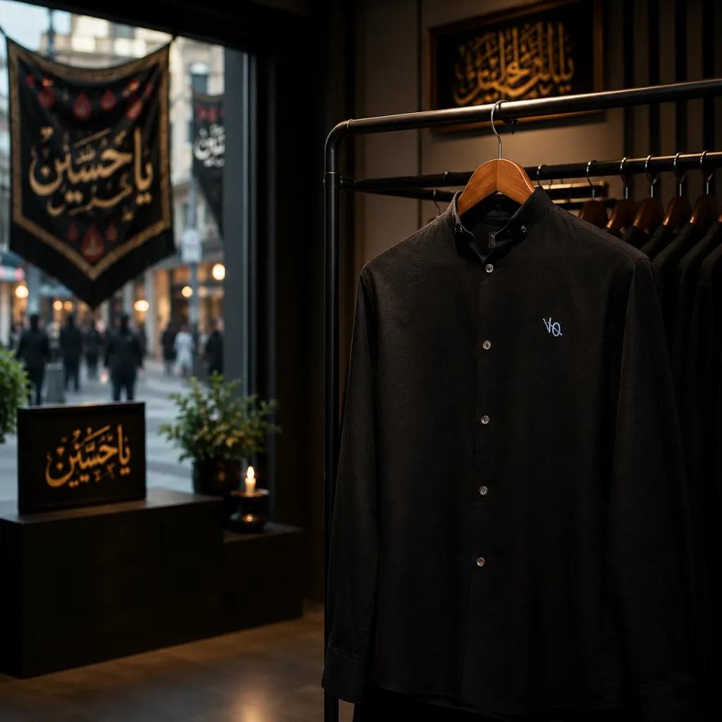 خرید اینترنتی قیمت پیراهن مردانه مشکی مدل VQ