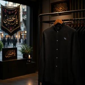 پیراهن مردانه مشکی مدل VQ