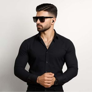 خرید اینترنتی قیمت پیراهن مردانه مشکی مدل VQ