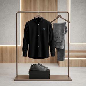 خرید اینترنتی قیمت پیراهن مردانه مشکی مدل VQ