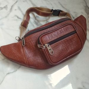 کیف کمری چرم طبیعی نسکافه ای