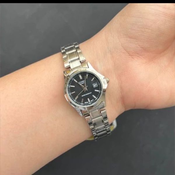 ست ساعت مردانه و زنانه کاسیو casio استیل صفحه مشکی
