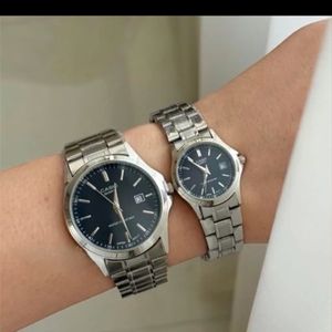 ست ساعت مردانه و زنانه کاسیو casio استیل صفحه مشکی