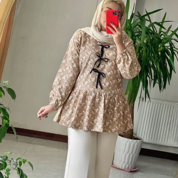 شومیز جلو بسته گلدار ارا