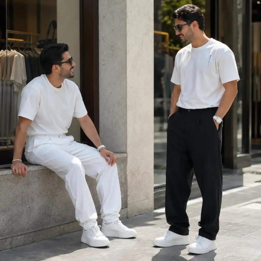 خرید اینترنتی قیمت شلوار مردانه مازراتی بگ مدل Italy-سفید