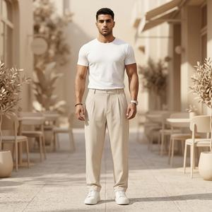 خرید اینترنتی قیمت شلوار مردانه مازراتی بگ مدل Italy-کرم