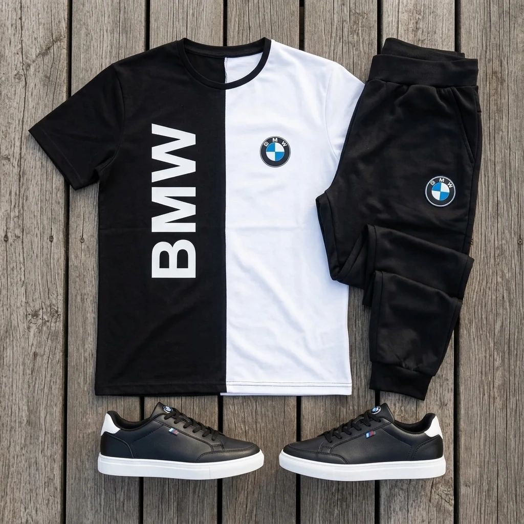 فروش اینترنتی ست تیشرت شلوار bmw مردانه مدل Noman