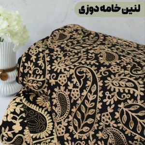 پارچه لینن خامه دوزی و نگین دار