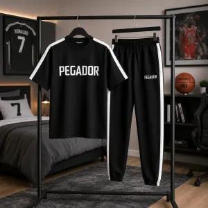 خرید اینترنتی قیمت ست تیشرت و شلوار مردانه بنگال کش مدل Pegador-مشکی