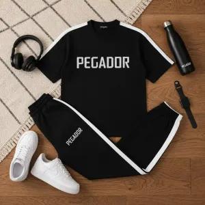 خرید اینترنتی قیمت ست تیشرت و شلوار مردانه بنگال کش مدل Pegador-مشکی