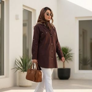 مانتو لینن مدل آریسا عنابی