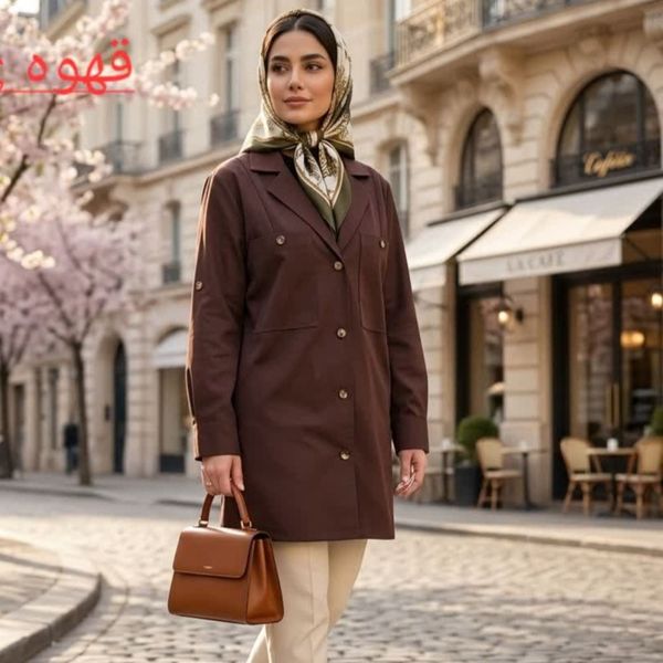 مانتو لینن مدل آریسا عنابی