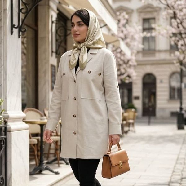 مانتو لینن مدل آریسا ابری