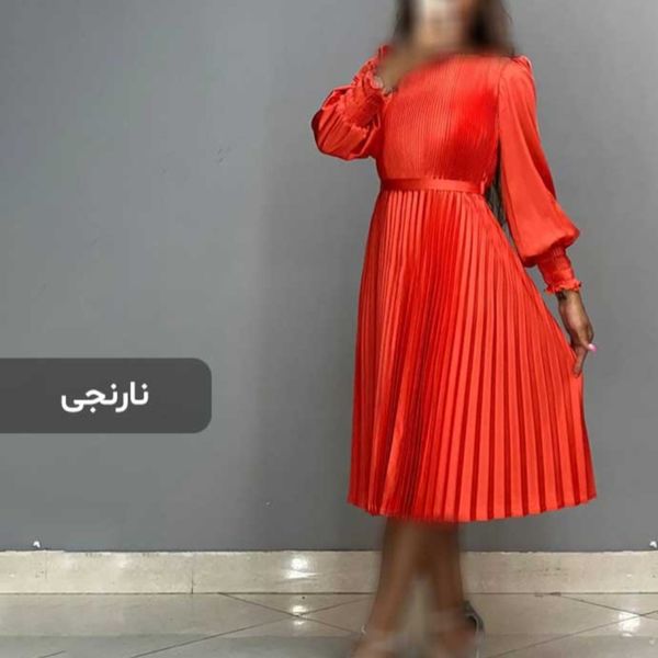 پیراهن میدی ساتن پلیسه شرق