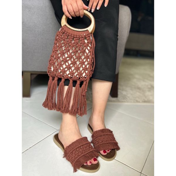 کیف و صندل مکرومه
