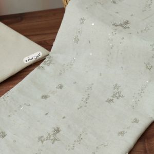 خرید آنلاین پارچه لینن جواهر دوزی